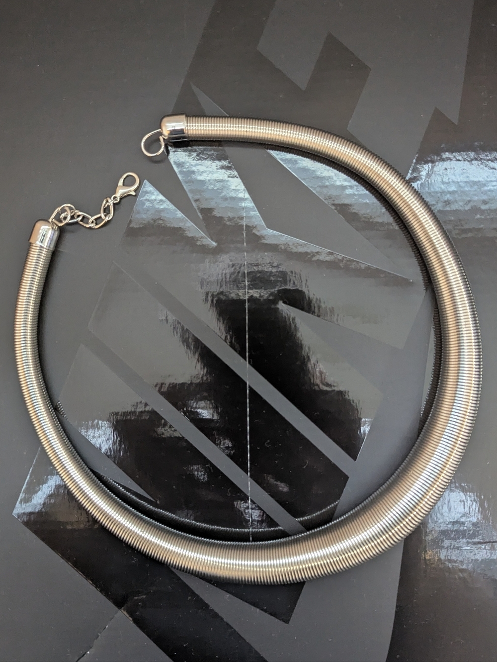 Chunky Coiled Silver-Tone Collar Necklace